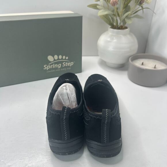 Spring Step Racer Suede/Mesh Sneaker Black 175062106 Women 5.5/EU36 NWB Casual - Picture 3 of 9